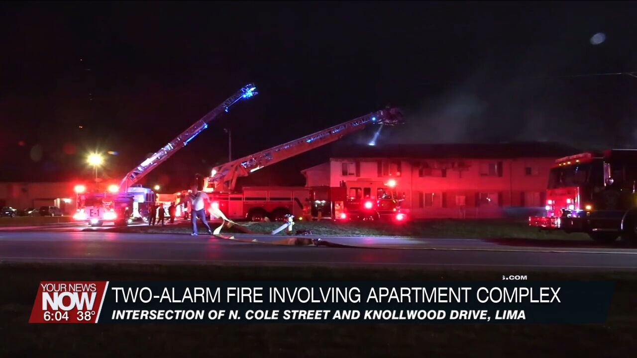 2-alarm fire damages buildings at Lima apartment complex